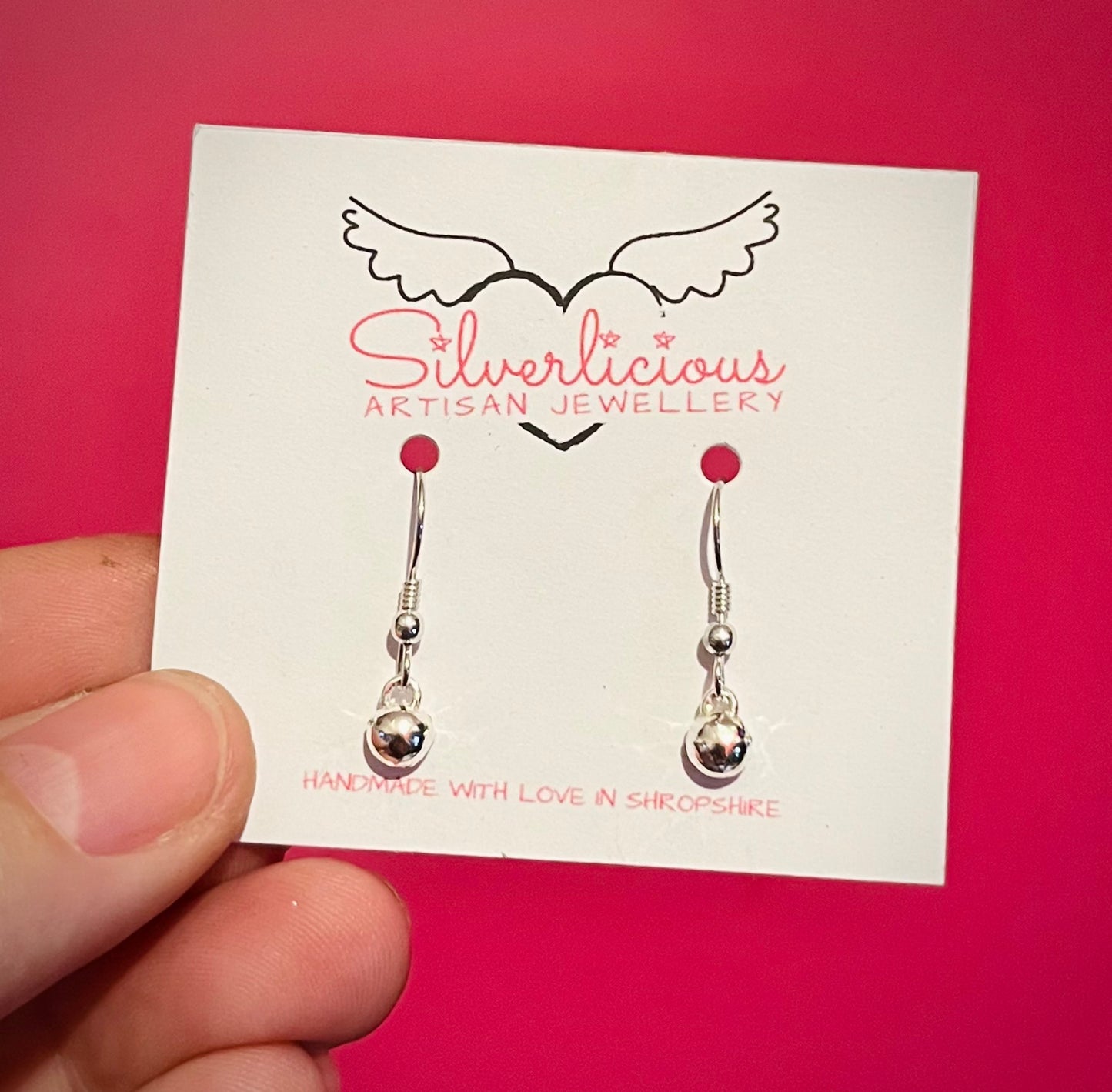 Handmade Silver Organic Pebble Earrings - Sterling Silver Contemporary Jewellery