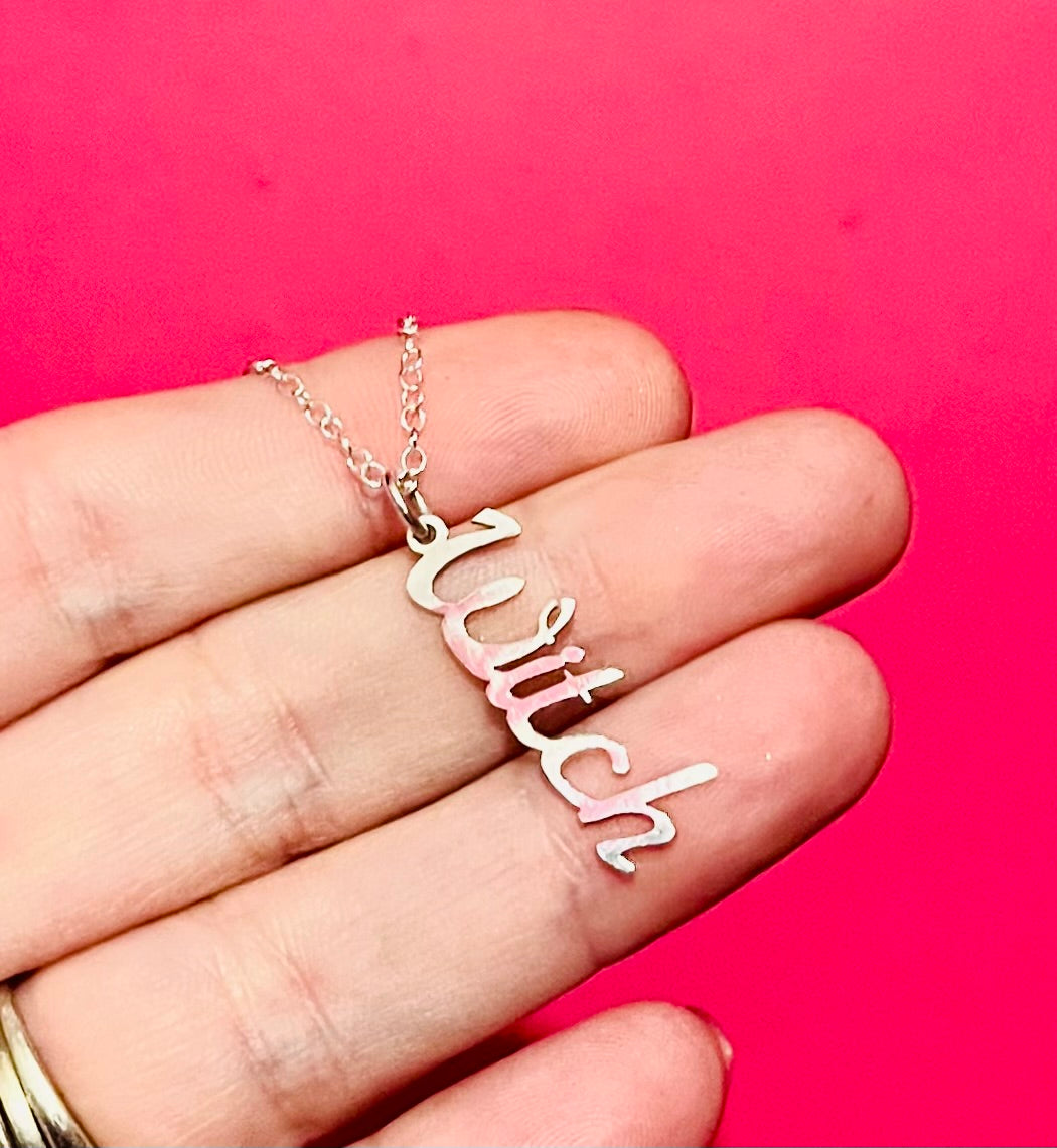Handmade Silver Witch Necklace - Sterling Silver Statement Jewellery