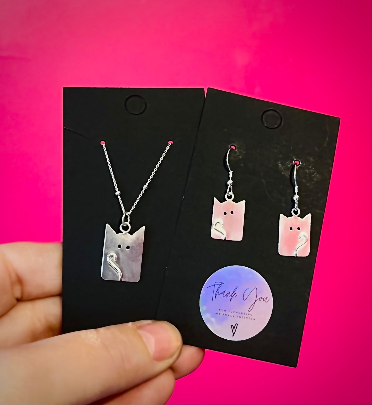 Handmade Kooky Kitty Sterling Silver Cat Earrings | Cat Gifts for Her | Cat Lady Jewellery