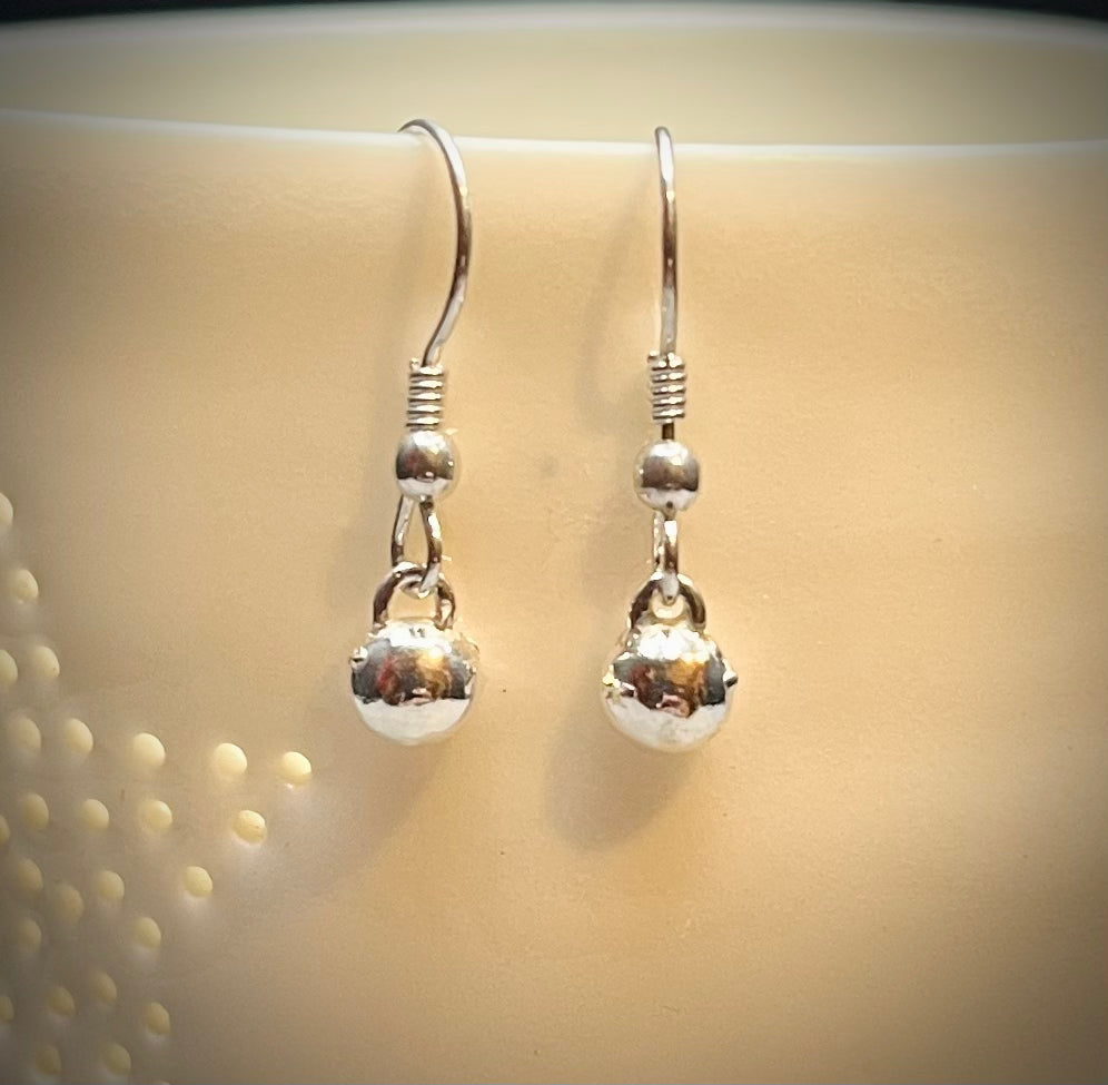 Handmade Silver Organic Pebble Earrings - Sterling Silver Contemporary Jewellery