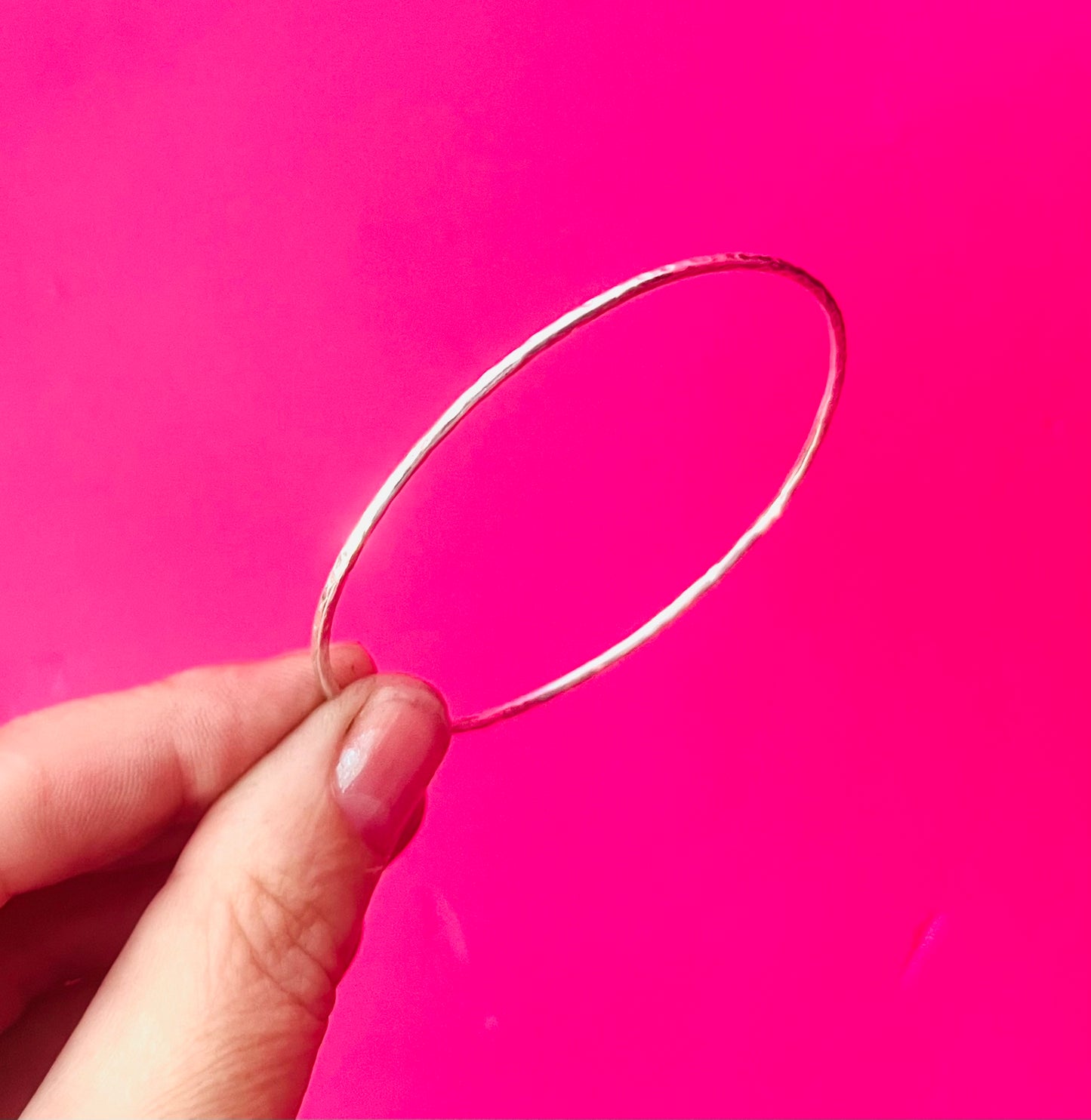 Handmade Silver Stacking Bangle | Sterling Silver Contemporary Jewellery