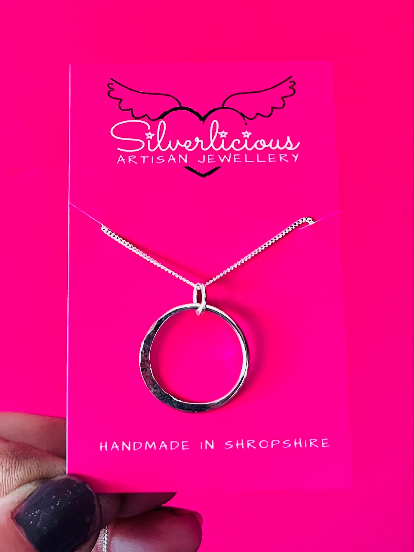 Handmade Silver Lunar Rhythm Moon Necklace - Sterling Silver Celestial Jewellery