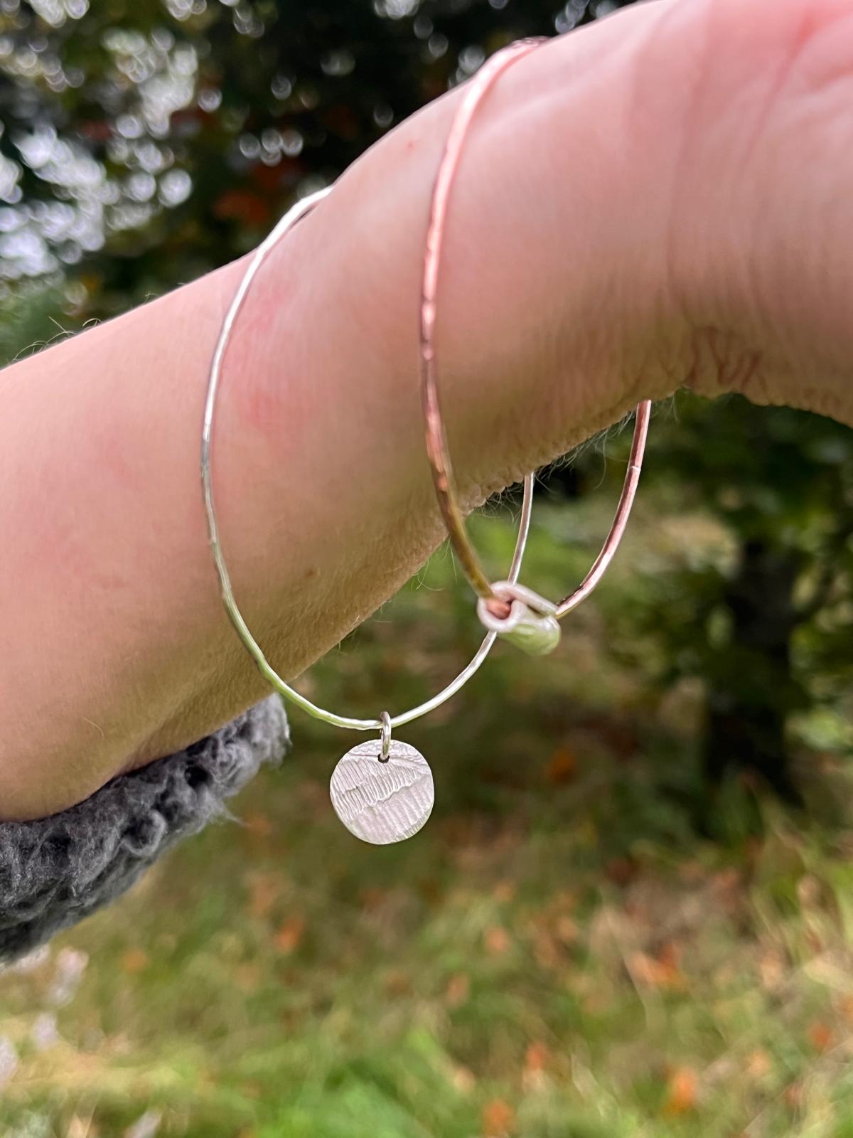 Silver Bangle with Personalised Silver Charm Jewellery Making Workshop in Shropshire | 9.30-3.30 | Various Dates