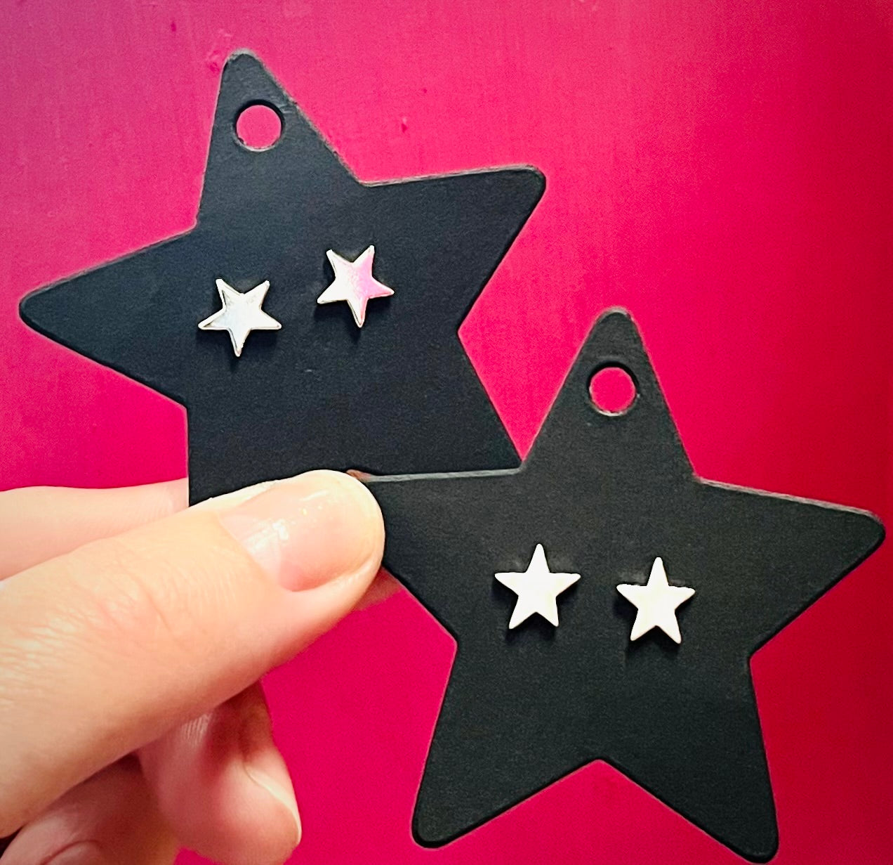 Handmade Silver Star Stud Earrings | Sterling Silver Minimalist Jewellery