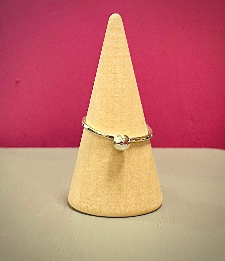 Handmade Silver Organic Pebble Stacking Ring
