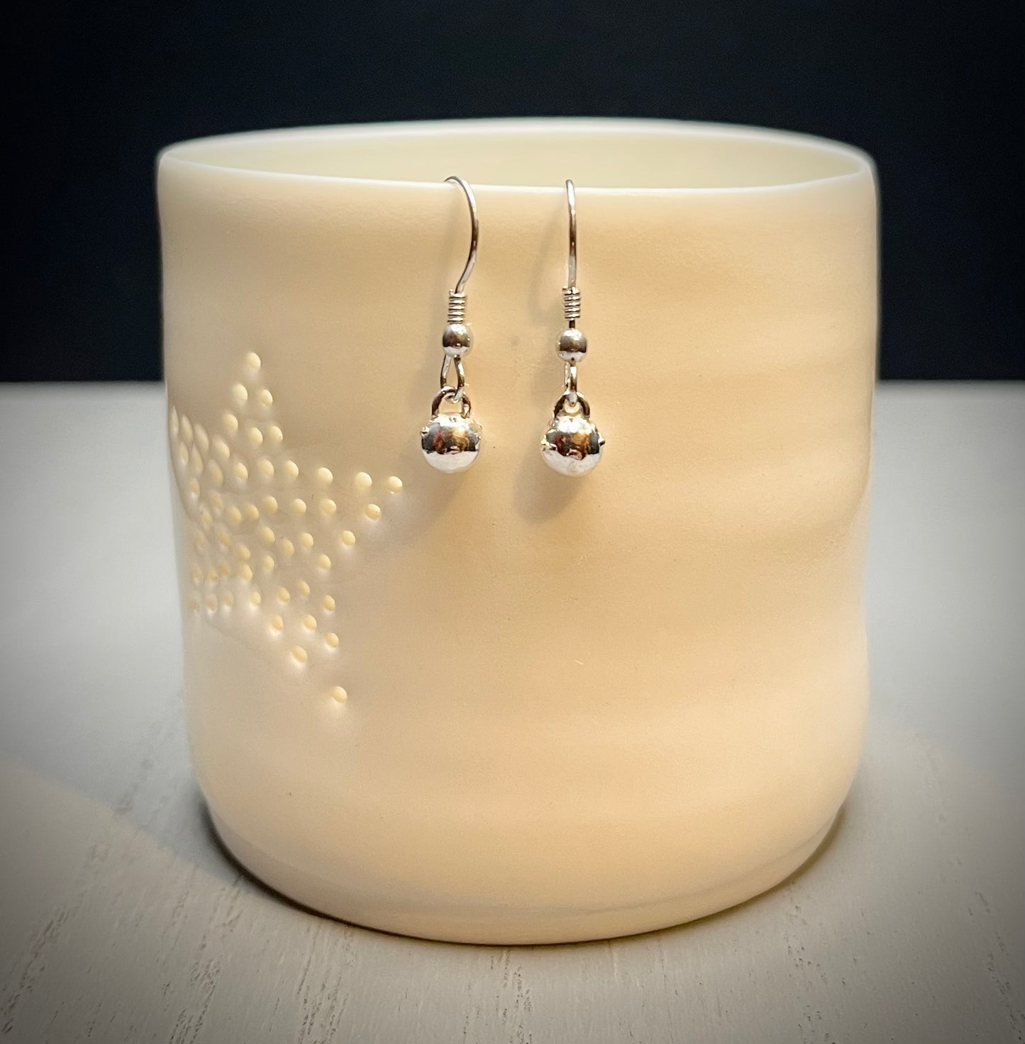 Handmade Silver Organic Pebble Earrings - Sterling Silver Contemporary Jewellery