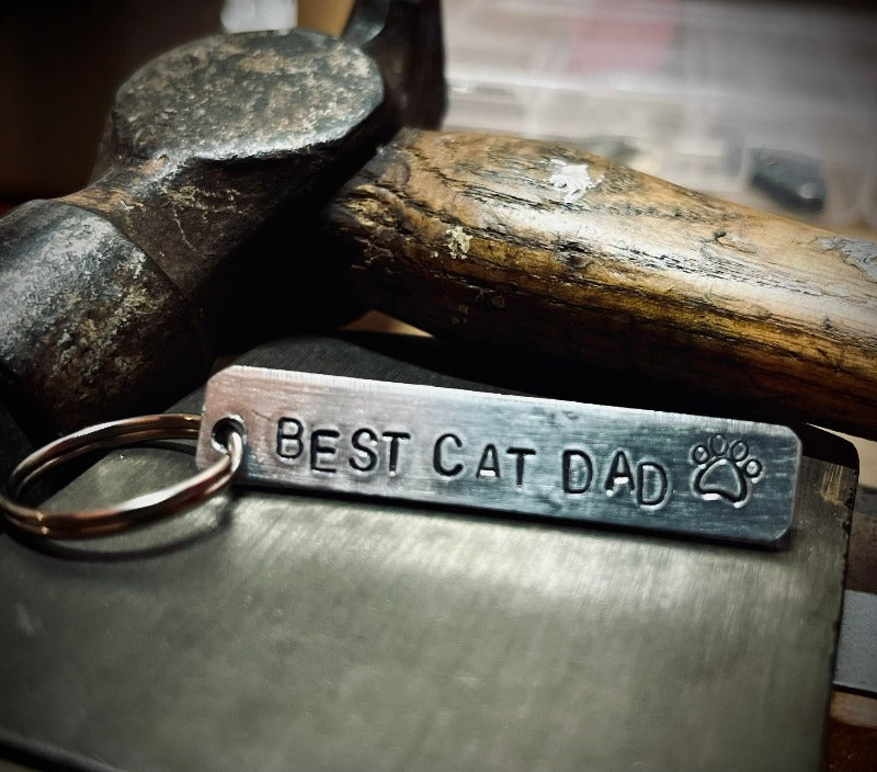 Handmade Mother of Cats - Cat Dad Keyring | Cat Lover Gift