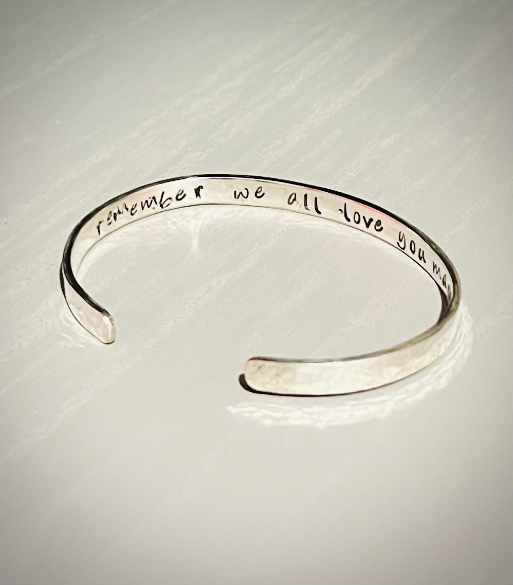 Personalised Handmade Sterling Silver Cuff Bangle | Mens Cuff | Womens Cuff | Chunky Unisex Cuff Bangle