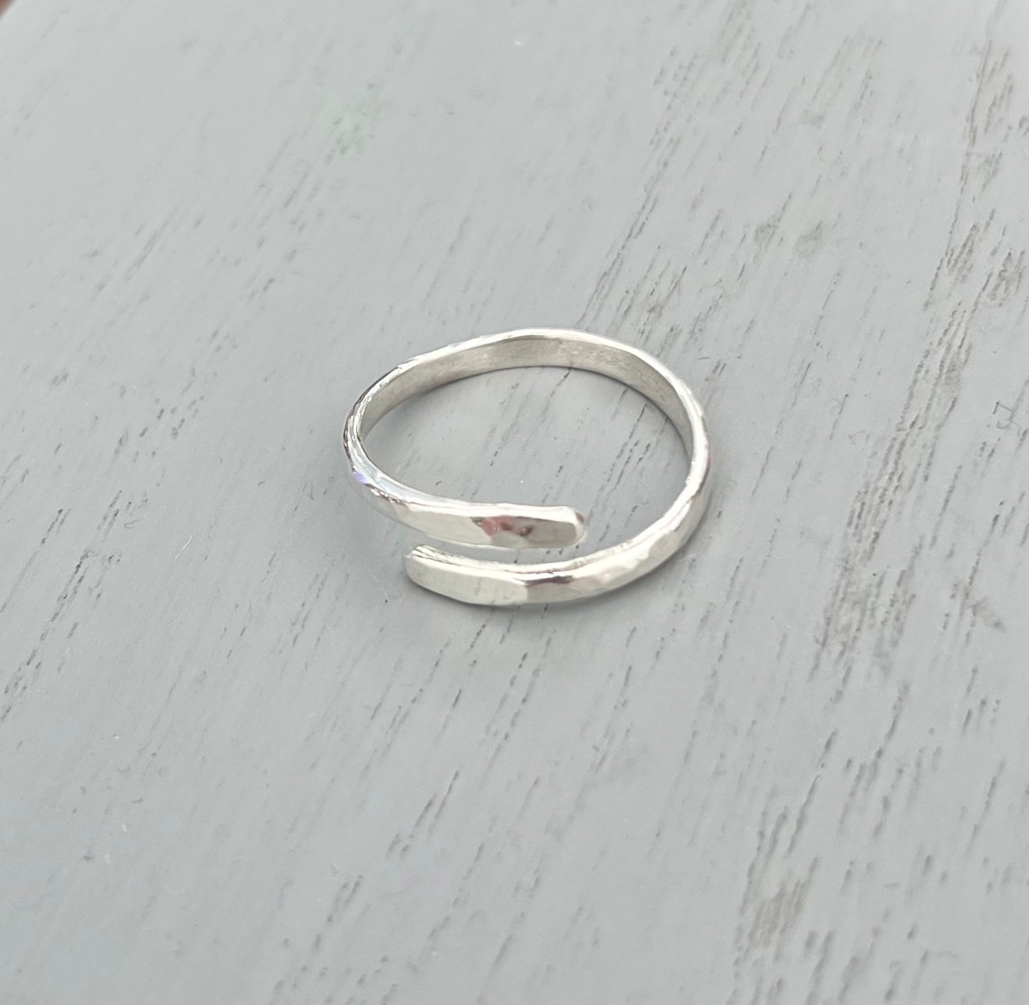 Handmade Silver Lunar Wraparound Adjustable Ring - Sterling Silver Contemporary Jewellery