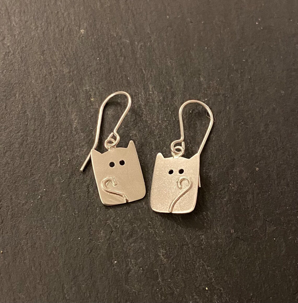 Handmade Kooky Kitty Sterling Silver Cat Earrings | Cat Gifts for Her | Cat Lady Jewellery