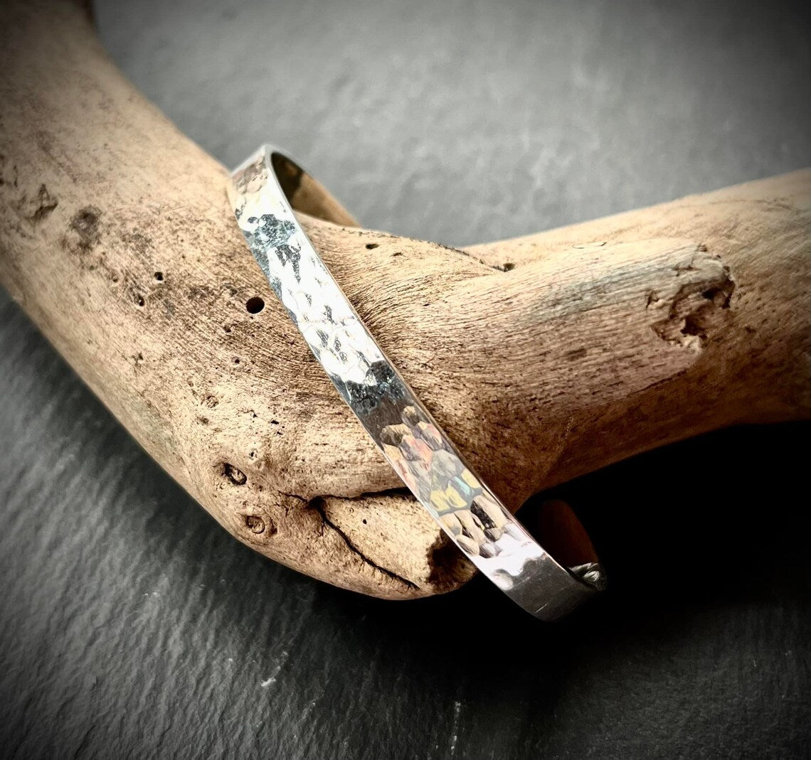 Handmade Sterling Silver Cuff Bangle | Mens Cuff | Womens Cuff | Chunky Unisex Cuff Bangle