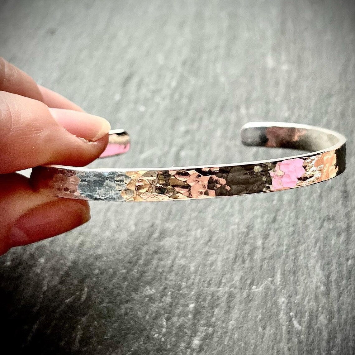 Personalised Handmade Sterling Silver Cuff Bangle | Mens Cuff | Womens Cuff | Chunky Unisex Cuff Bangle