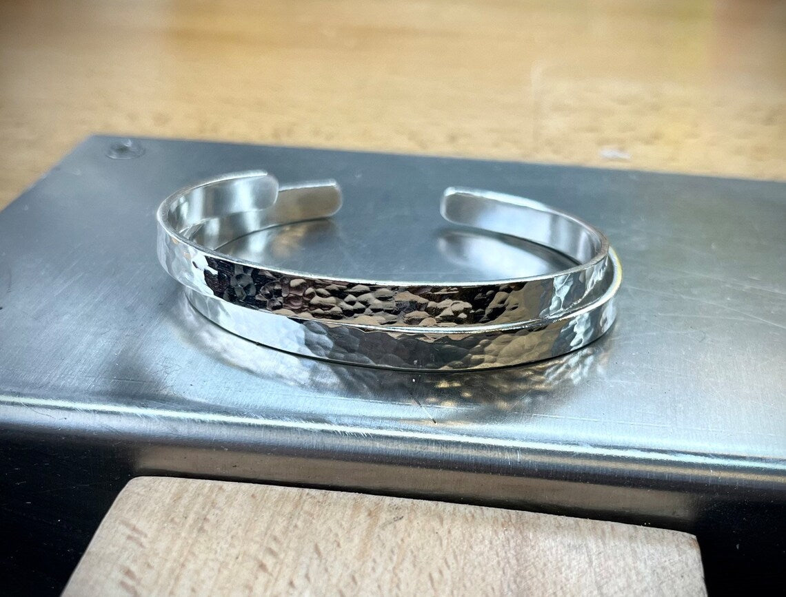 Handmade Sterling Silver Cuff Bangle | Mens Cuff | Womens Cuff | Chunky Unisex Cuff Bangle