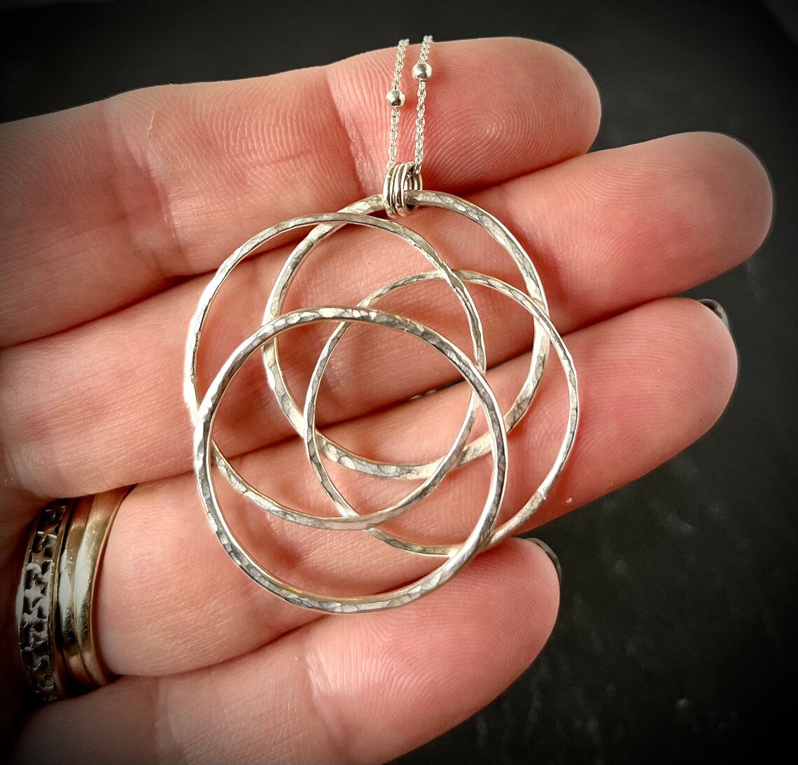 Handmade Silver Supernova Necklace - Sterling Silver Contemporary Statement Jewellery