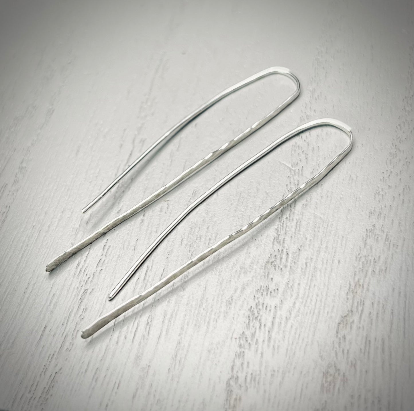 Handmade Silver Simple Threader Earrings - Sterling Silver Contemporary Jewellery