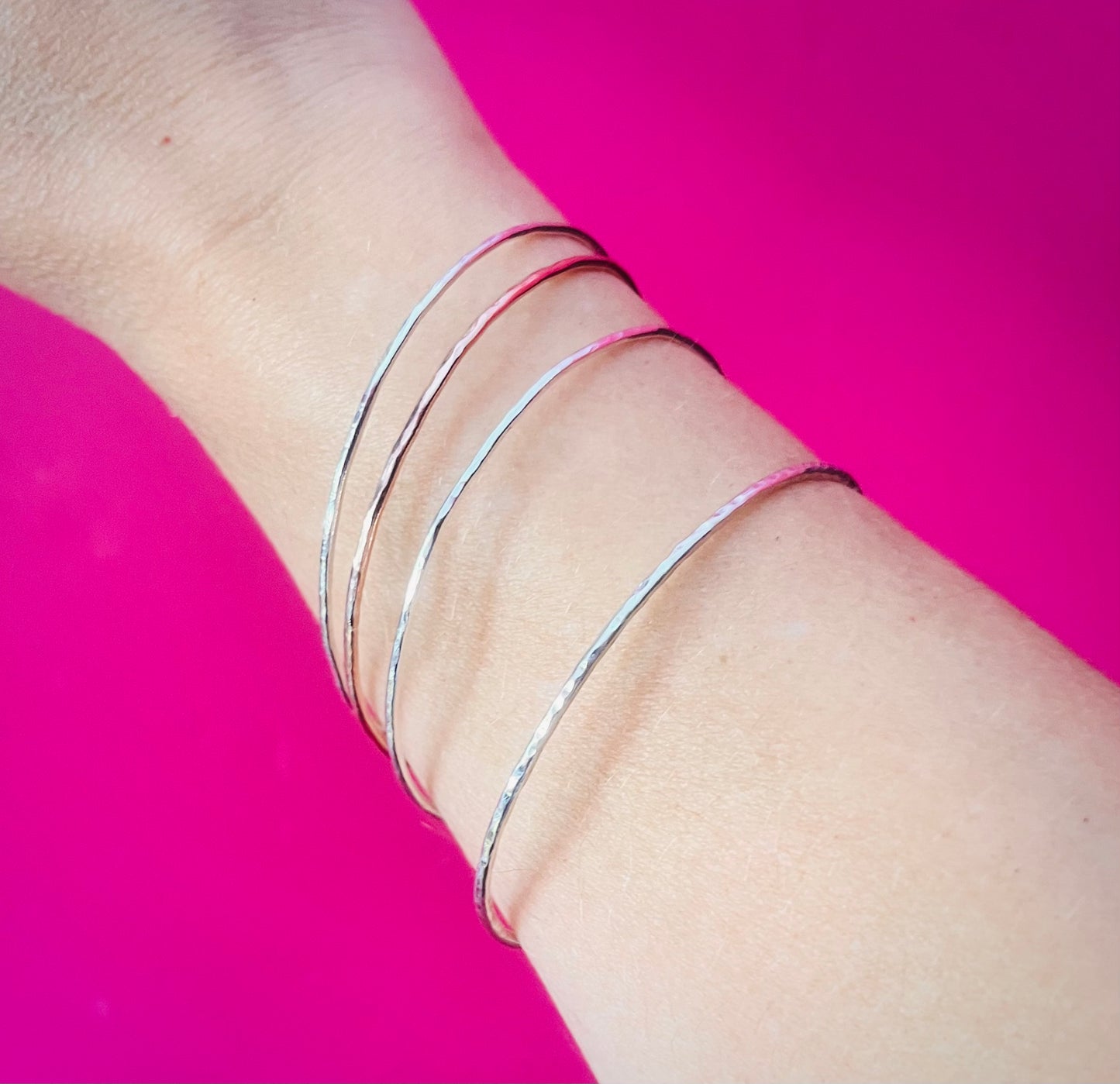 Handmade Silver Stacking Bangle | Sterling Silver Contemporary Jewellery