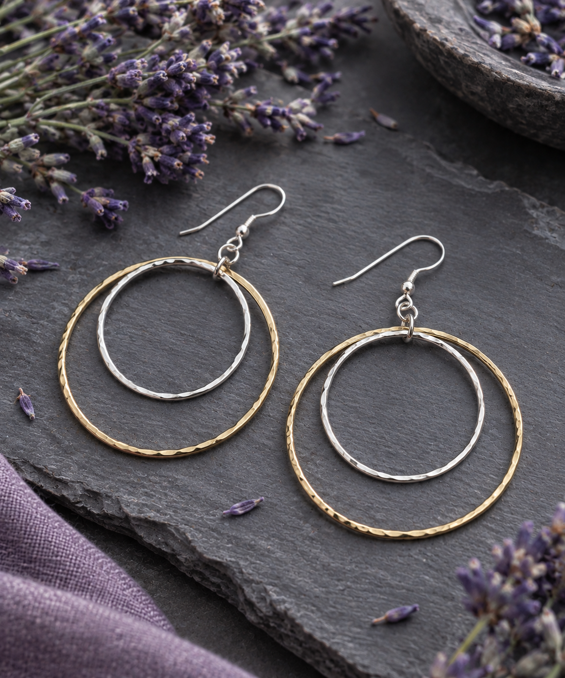Handmade Free Sprit Hoop Earrings - Sterling Silver Contemporary Jewellery