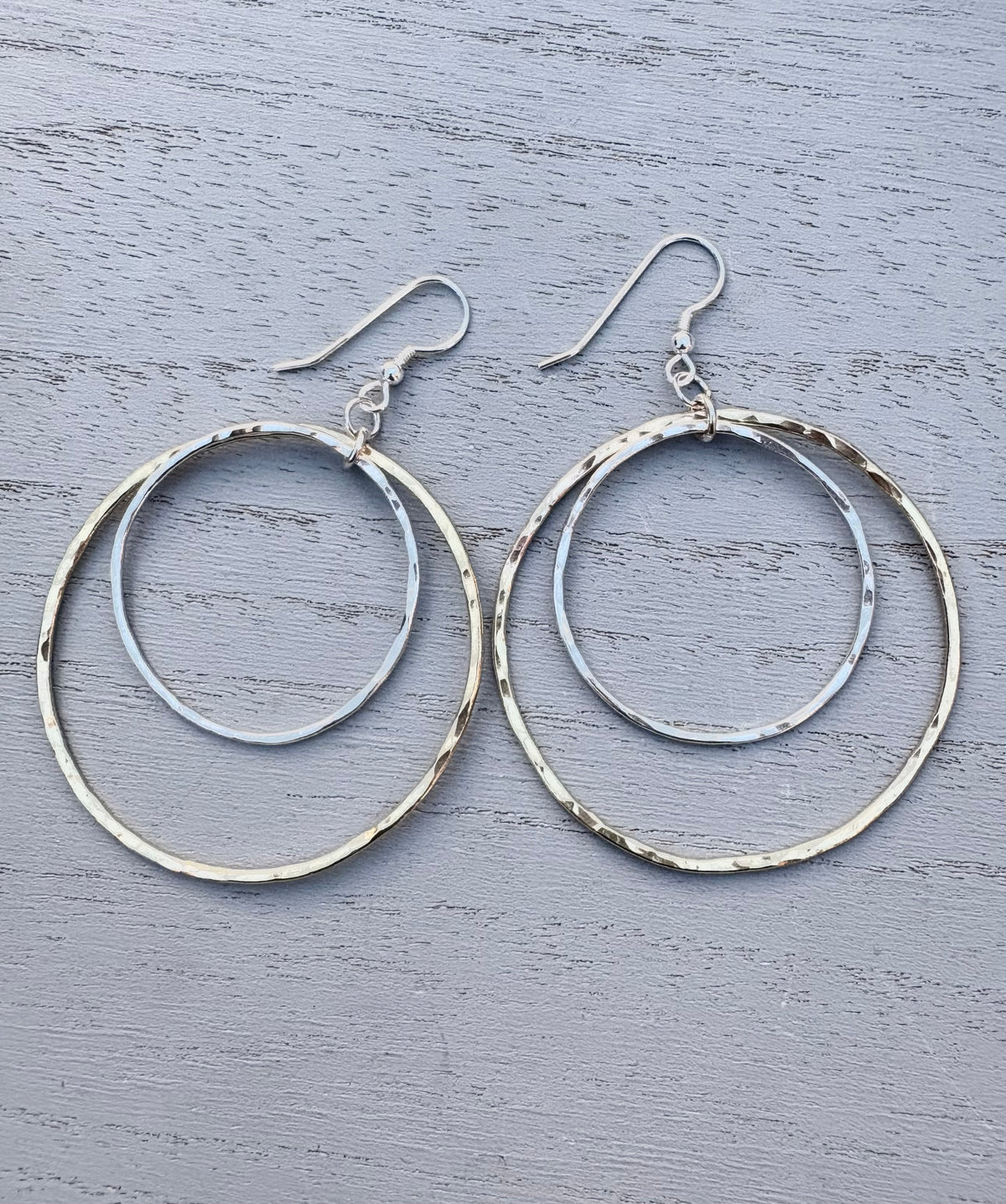 Handmade Free Sprit Hoop Earrings - Sterling Silver Contemporary Jewellery