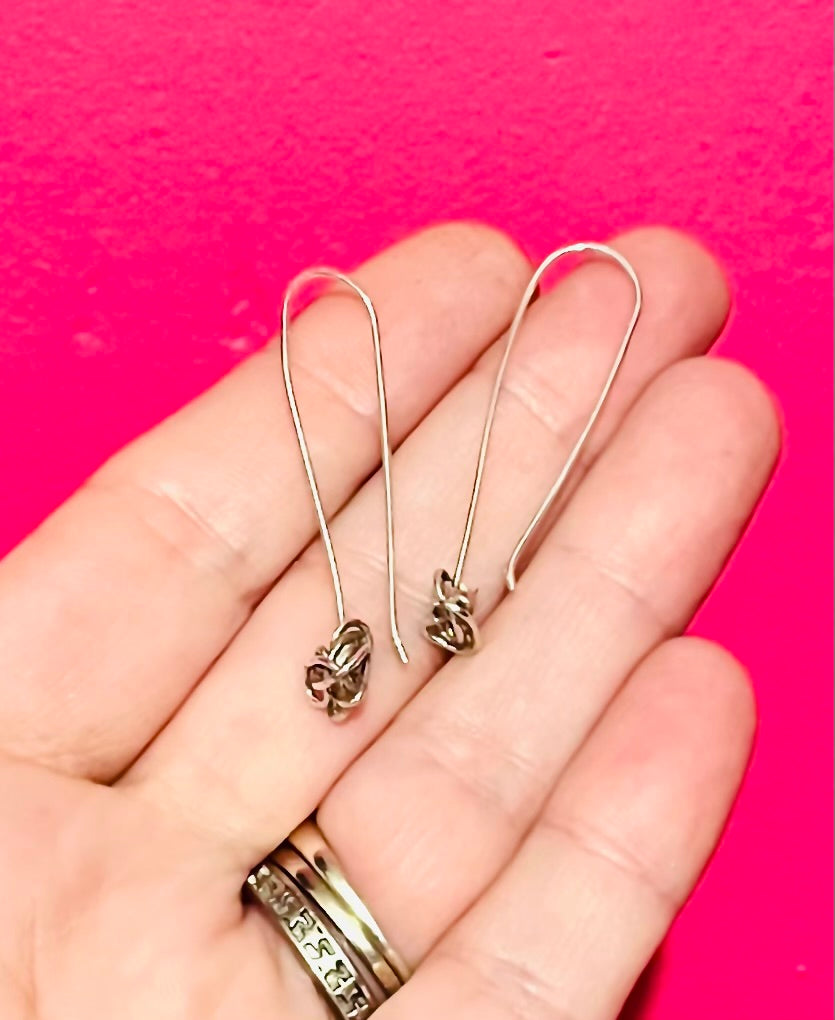 Handmade Silver Allium Threader Earrings - Sterling Silver Contemporary Jewellery