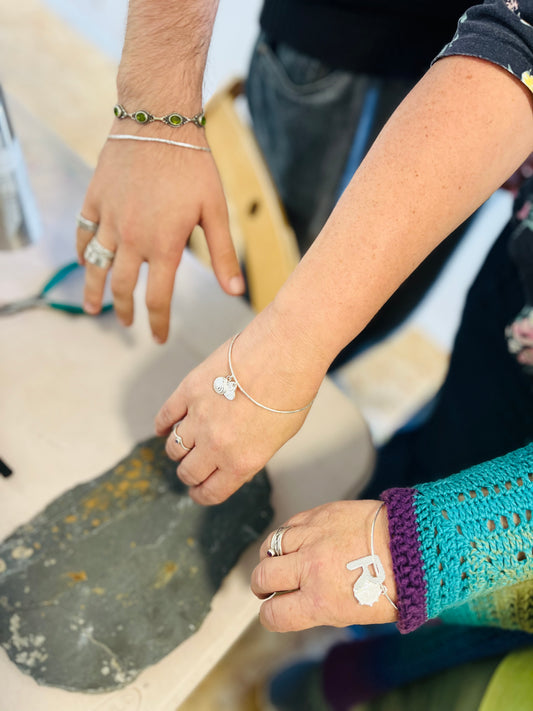 Silver Bangle with Personalised Silver Charm Jewellery Making Workshop in Shropshire | 9.30-3.30 | Various Dates