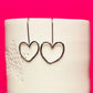 Handmade Silver Heart Drop Earrings - Sterling Silver Contemporary Jewellery