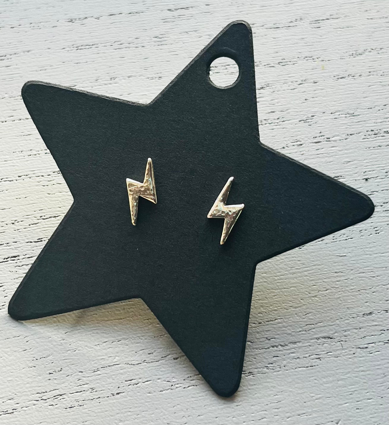 Handmade Silver Lightning Bolt Stud Earrings - Sterling Silver Contemporary Jewellery