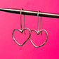 Handmade Silver Heart Drop Earrings - Sterling Silver Contemporary Jewellery