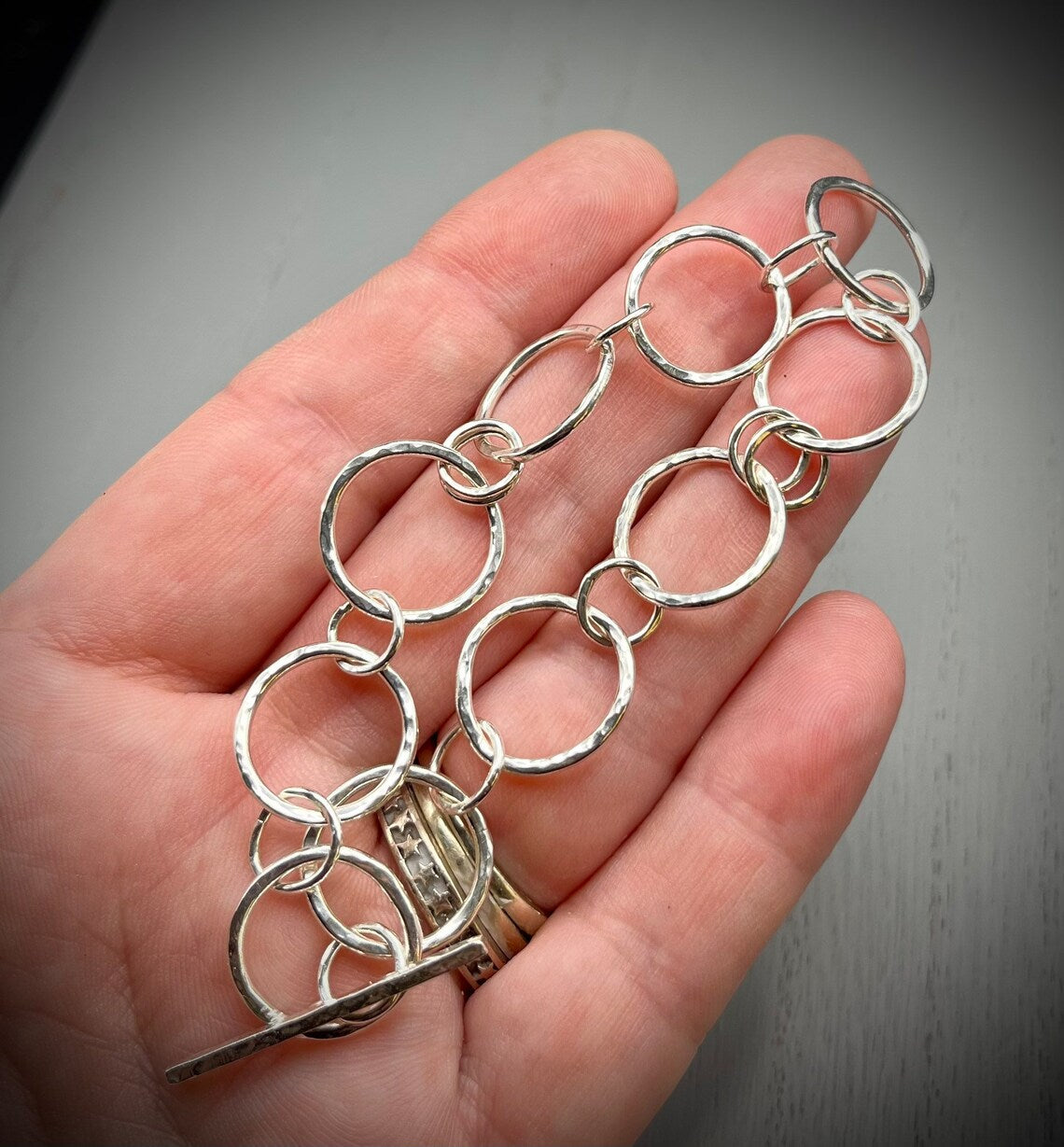 Handmade Silver Chain Link Bracelet Contemporary Statement Jewellery
