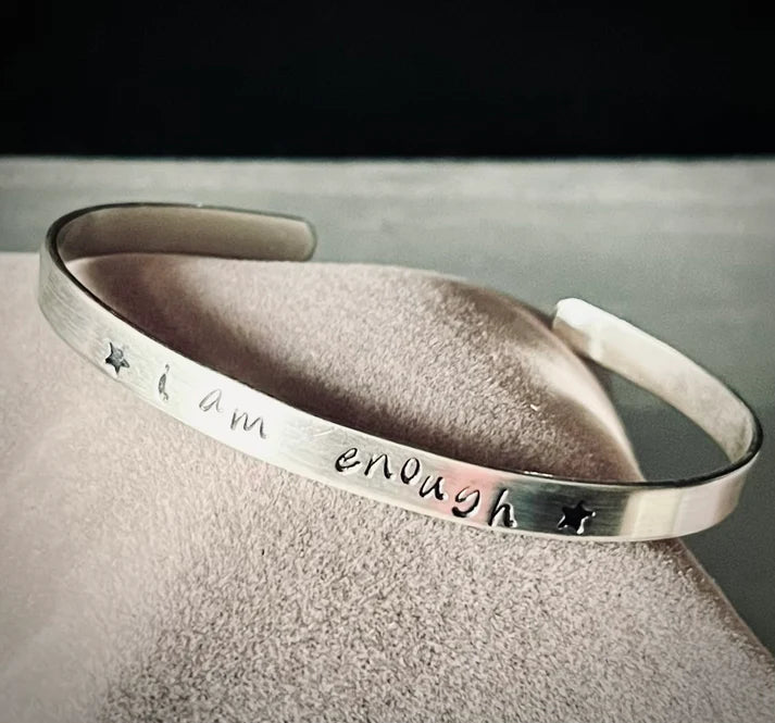 Handmade Affirmation Cuff Bangle | Positive Motivational Message Gift