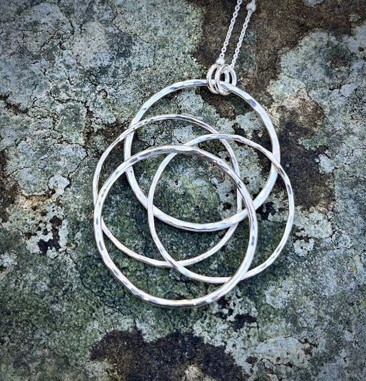 Handmade Silver Supernova Necklace - Sterling Silver Contemporary Statement Jewellery