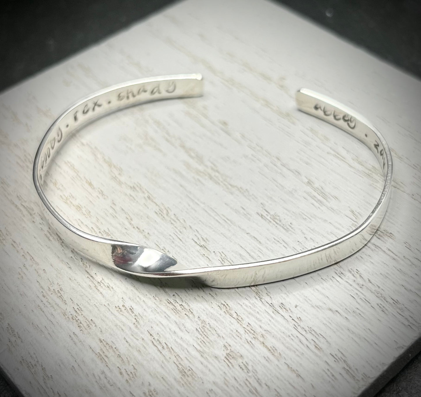 Handmade Sterling Silver Twisted Cuff Bangle | Mens Cuff | Womens Cuff | Can be Personalised