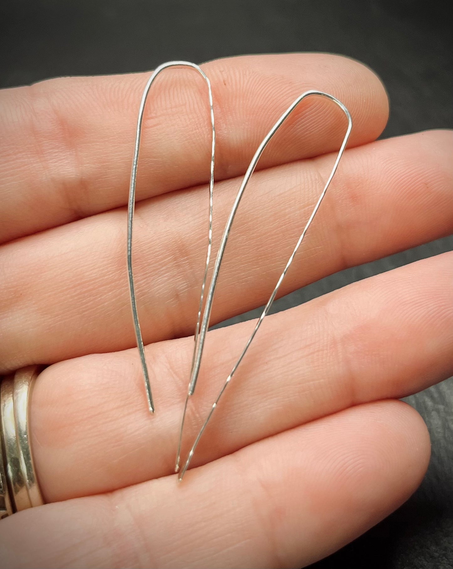 Handmade Silver Simple Threader Earrings - Sterling Silver Contemporary Jewellery